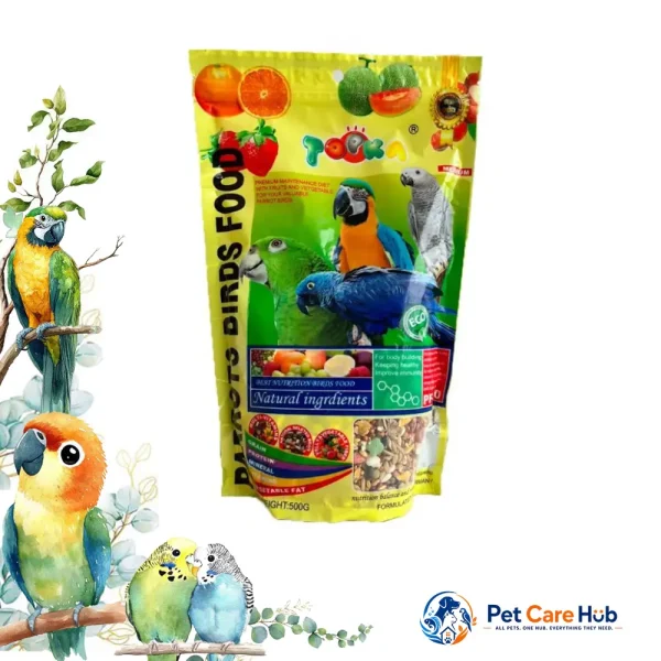 Parrots birds food